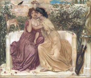 Sappho and Erinna in a Garden at Mytilene 1864 by Simeon Solomon 1840-1905